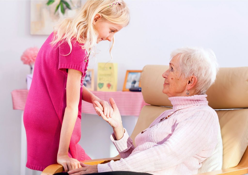 Grandmother and Granddaughter holding hands