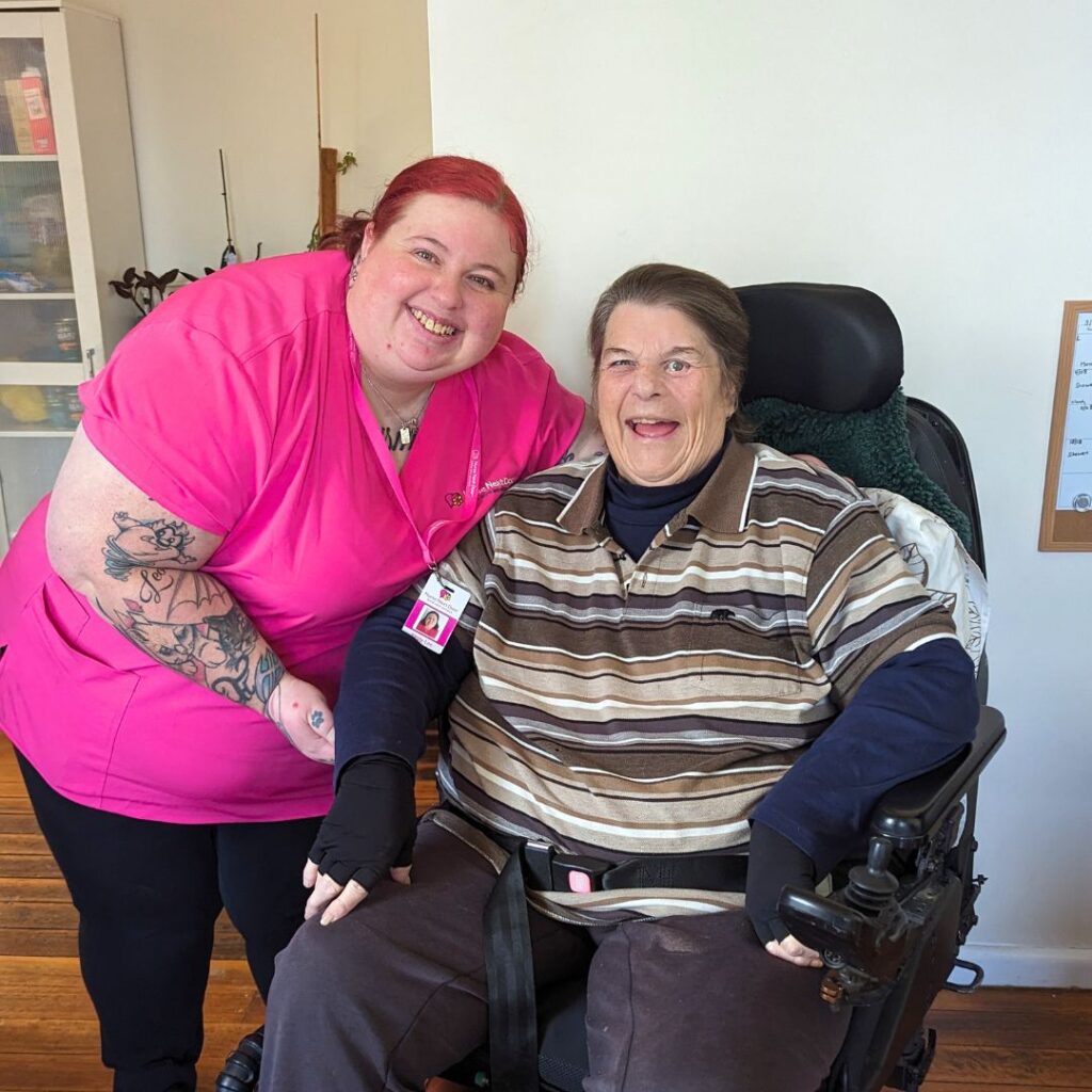 Nurse Next Door Hobart East Cargiver with her Aged Care Client